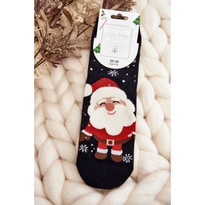 Dámské vánoční ponožky s Santa Clausem, černé