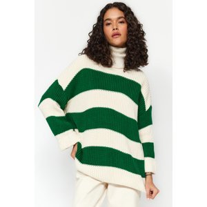 Trendyol Green Ecru Striped Thessaloniki Knit Knitwear Sweater