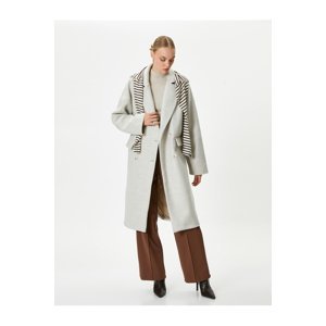 Koton Oversize Cashmere Coat Double Breasted Buttoned with Flap Pockets