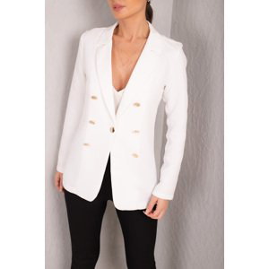 armonika Women's White Buttoned Jacket
