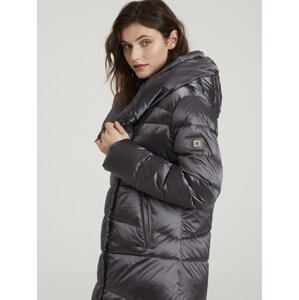 Grey winter jacket hooded coat Tiffi