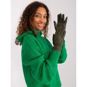 Khaki zimní dotykové rukavice