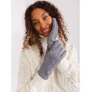 Tmavě šedé pletené dámské rukavice