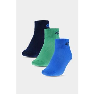 4F chlapecké vysoké kotníkové ponožky 3-PACK vícebarevné