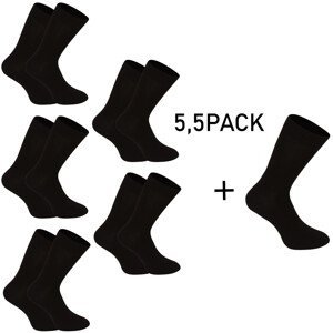 5,5PACK ponožky Nedeto vysoké bambusové černé