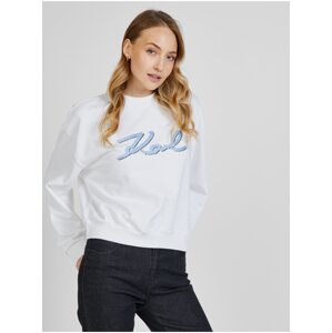 Bílá dámská mikina KARL LAGERFELD - Dámské