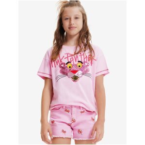Růžové holčičí tričko Desigual Pink Panther - Holky
