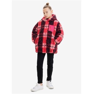 Růžová holčičí zimní kostkovaná bunda Desigual Blake - Holky