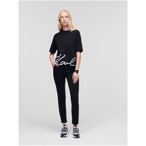 Černé dámské tričko KARL LAGERFELD Karl Signature - Dámské