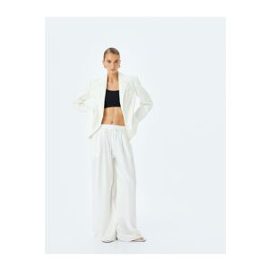 Koton Comfortable Fit Wide Leg High Waist Pants with Elastic Waist Pockets