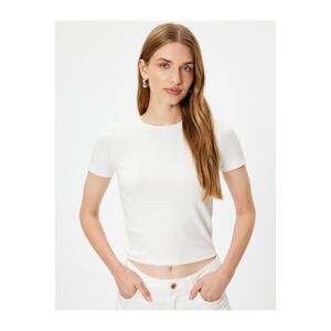 Koton Slim Fit Short Sleeve Crew Neck Viscose Fabric Blend Basic T-Shirt
