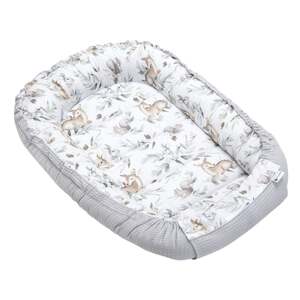 Medi Partners Baby cocoon/nest – Waffle – Deer in leaves + gray Waffle