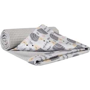 Medi Partners Blanket 75x100 cotton + cotton Waffle – Hedgehogs + gray waffle