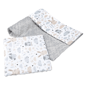 Medi Partners Quilt 75x100 + pillow 35x30 cotton + minky – Polana + gray Minky
