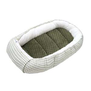 Medi Partners Baby cocoon/nest – Plaid + green Minky