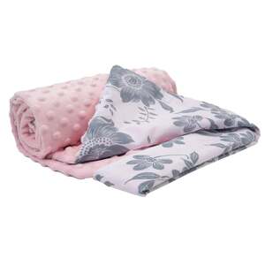 Medi Partners Blanket 75x100 cotton + minky – Berry + light pink Minky