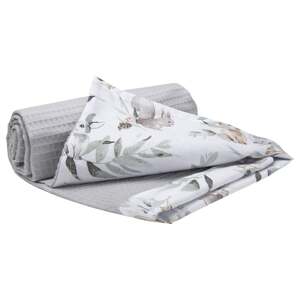 Medi Partners Blanket 75x100 cotton + cotton Waffle – Deer in leaves + gray Waffle