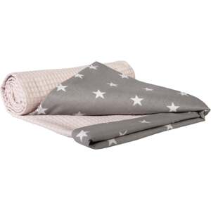 Medi Partners Blanket 75x100 cotton + cotton Waffle – Stars + light pink waffle