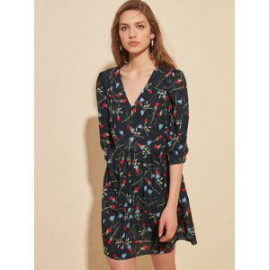 Trendyol Navy Floral Patterned Dress