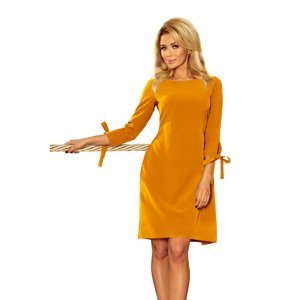 195-6 ALICE Dress with bows - MUSTARD