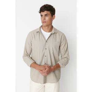 Trendyol Camel Men's Regular Fit Single Pocket Shirt.