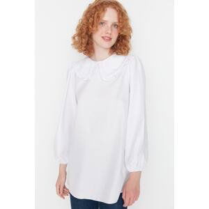 Trendyol White Baby Collar Woven Tunic