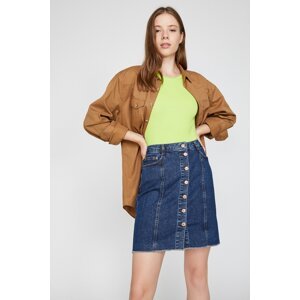 Koton Button Detailed Jean Skirt