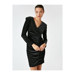 Koton Women's Waistcoat Evening Dress Velvet Short Metallic.