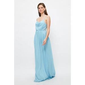 Trendyol Light Blue Collar Detailed Evening Dress