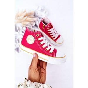 Children's High Sneakers With A Zipper BIG STAR HH374137 Pink