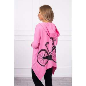 Mikina s cyklistickým potiskem světle růžová