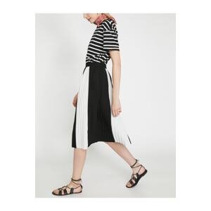 Koton Elastic Waist Pleated Midi Skirt