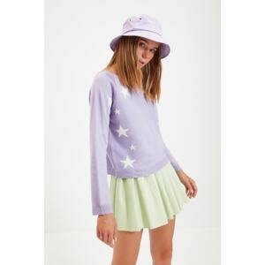 Trendyol Lilac Star Patterned Knitwear Sweater
