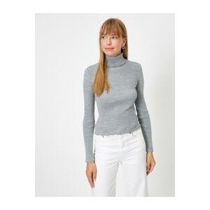 Koton Women's Gray Turtleneck Basic Sweater
