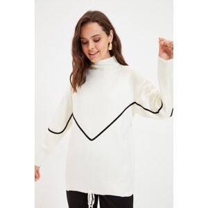 Trendyol Ecru Stripe Pile Detailed Knitwear Sweater