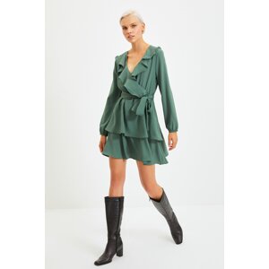 Trendyol Green Belted Woven Dress