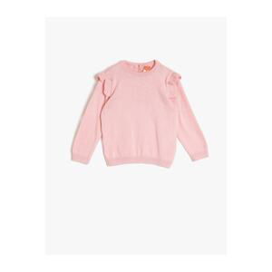 Koton Girl Pink Crew Neck Knitwear Sweater