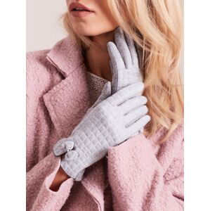 Šedé kostkované dámské rukavice