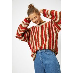 Koton Women's Brown Striped Sweater