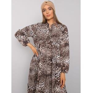 Černo-béžové šaty s leopardím vzorem od Maegan RUE PARIS