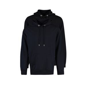 Trendyol Black-Navy Blue Men's Basic 2-Pack Regular/Regular Cut Hoodie Sweatshirt