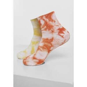 Kravata Dye Socks Short 2-Pack oranžová/žlutá