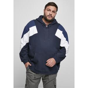 Oversize 3-Tone Hoody půlnoční/bílá/tmavě modrá