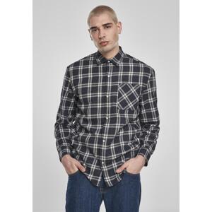 Oversized Check Shirt půlnoční/bílá