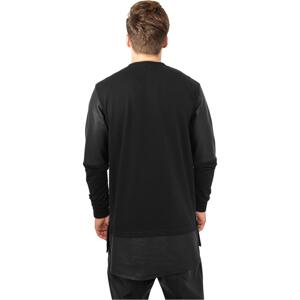 Dlouhý zip ze syntetické kůže blk/blk