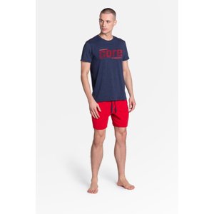 Oxford pyžamo 38285-59X Navy-Red Navy-Red