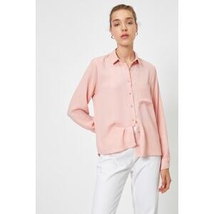 Koton Women's Pink Classic Collar Shirt