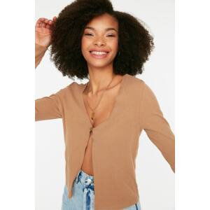 Trendyol Camel Camisole Basic Blouse with Buttons