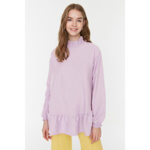 Trendyol Lilac Woven Frilly Tunic
