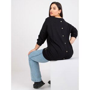 Černá halenka s plus size potiskem Odile